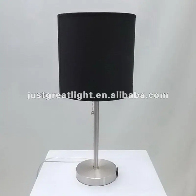 Black Power Outlet Hotel Table Lamp With Steel Base Buy Power