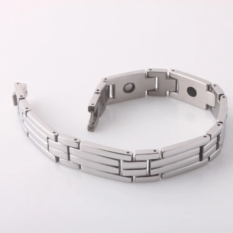 

Never Rust Nickel Free Silver Color Mens Health Power Bracelet