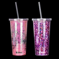 

2019 Trend Amazon Top Seller Vaso Glitter Doble Pared Pink Tumbler Glitter