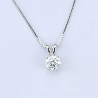 

1.0 carat off white solitaire 925 sterling silver moissanite pendant jewelery with chain