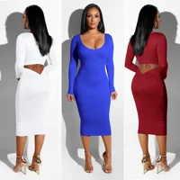 

2018 Latest Dress Designs Sexy Fashion v-neck Party Women Dresses