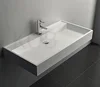 Modern 60" Double ADA Floating Concrete Bathroom Sink, Dusk, 3 Holes Per Sink (6 Holes)