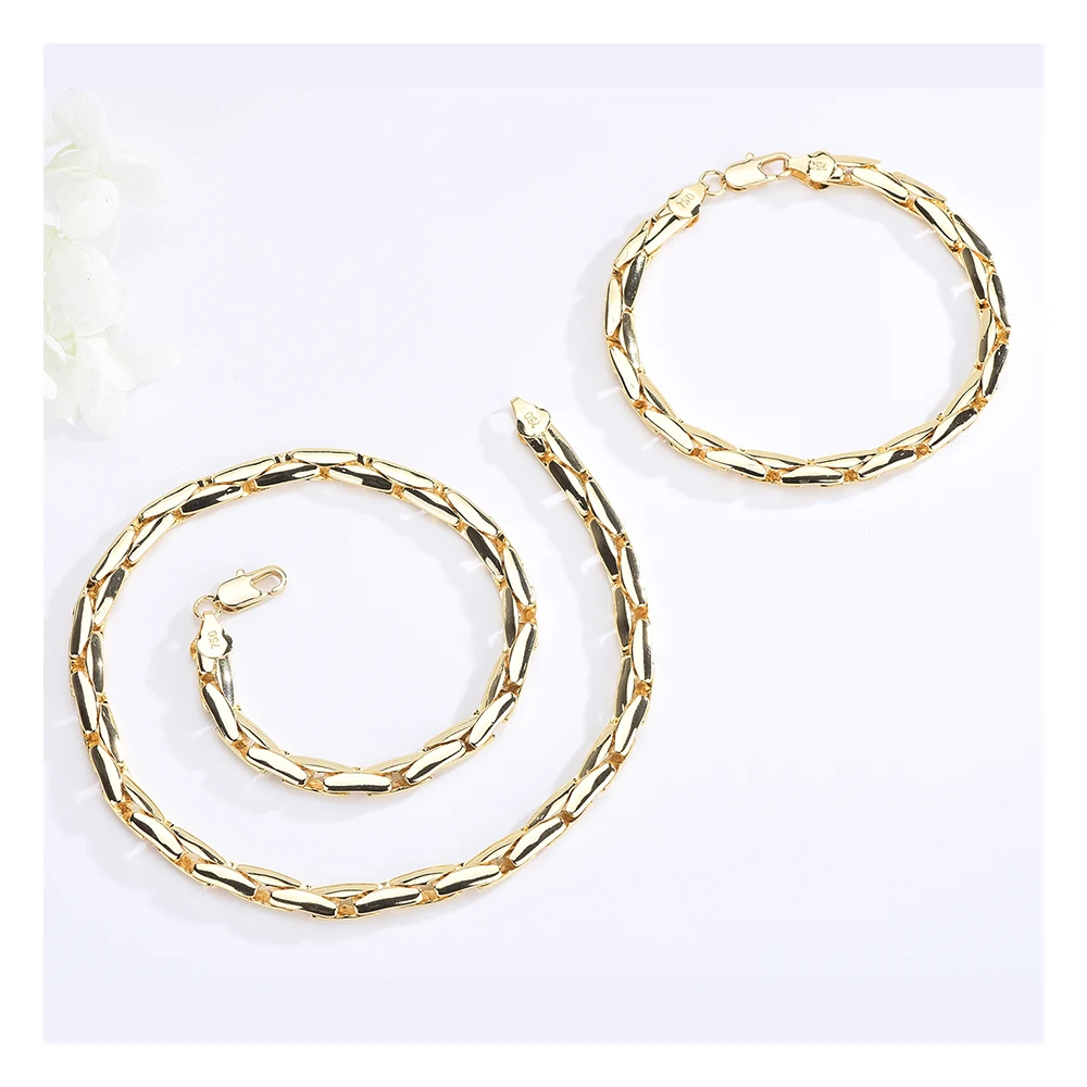 

C10325 Wholesale Custom Alloy Necklace And Bracelet Jewelry Set