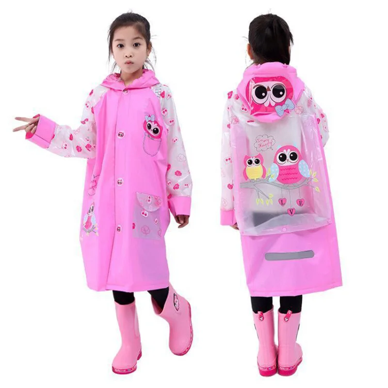 

Cartoon cute PVC raincoat for children boys girls rainwear rainproof waterproof rainsuit kids outdoor rain poncho