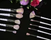 Hot Sale pink color kabuki make up brushes 10piece swirl marks professional makeup brush set