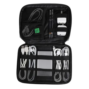 Image of Waterproof Travel Cable Organizer Electronics Accessories Pouch for Phones, USB Cable, Power Bank