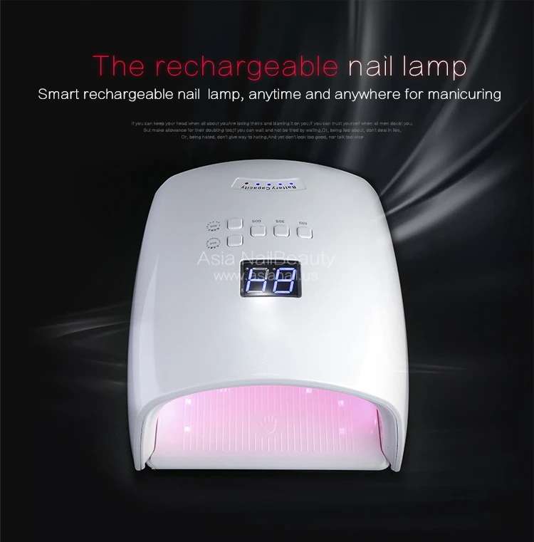 Asianail Red Light 48w Uv Led Nail Lamp Wireless/cordless Battery
