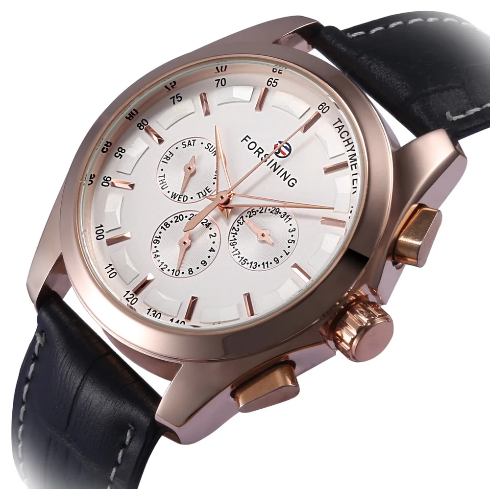 

OEM China Men's Automatic Mechanical Leather Men Wrist watches, Rose gold