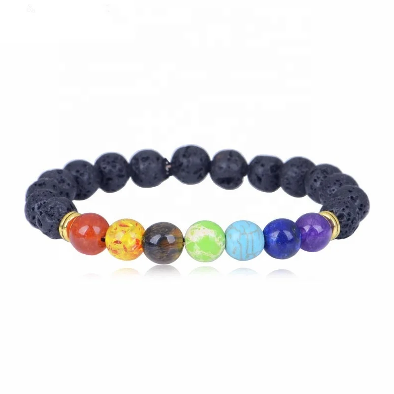 

Honestar hot sale natural stone lave bead yoga bracelet, As pic