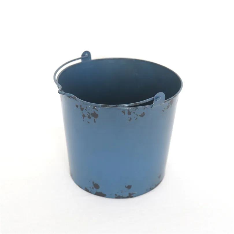 

Newborn Bed Photography Prop Rustic Blue Iron Bucket Newborn Barrel Nest Baby Photography Props Infant Bowl Studio Photo Prop