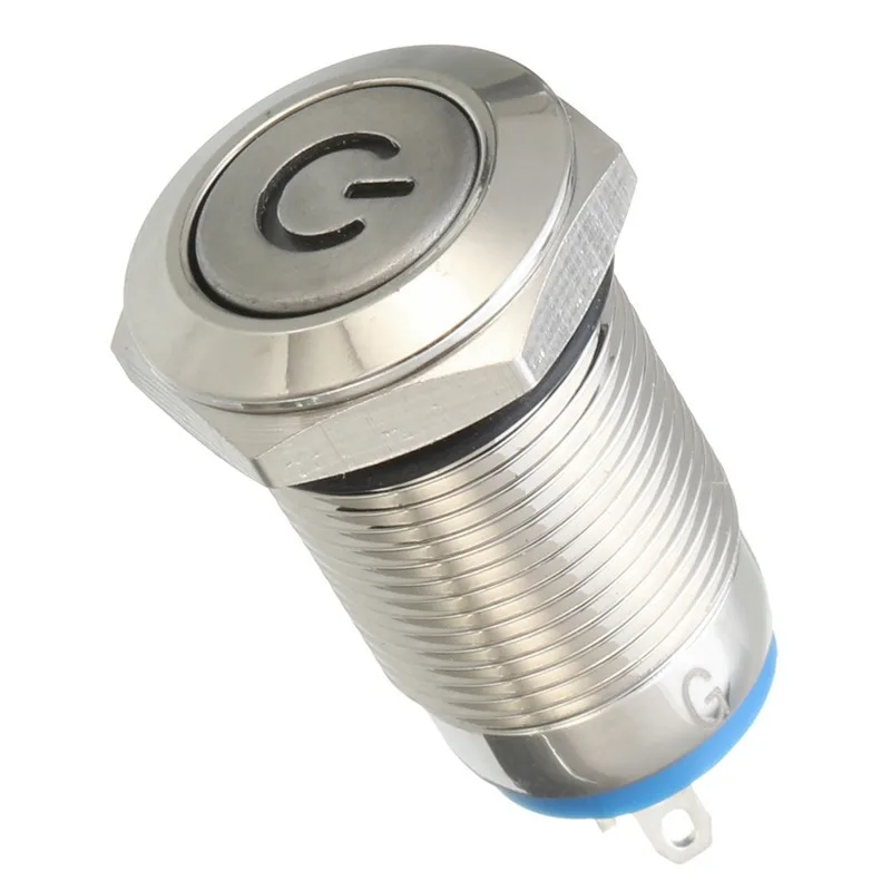 Saklar Tombol Tekan On / Off Led Mobil Antiair,Logam 12mm 12v 3pin ...