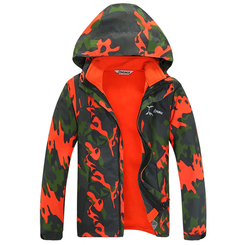 

Outdoor camouflage hiking ski jacket waterproof windproof two-piece three-in-one Fleece jacket for men woman and kids, N/a