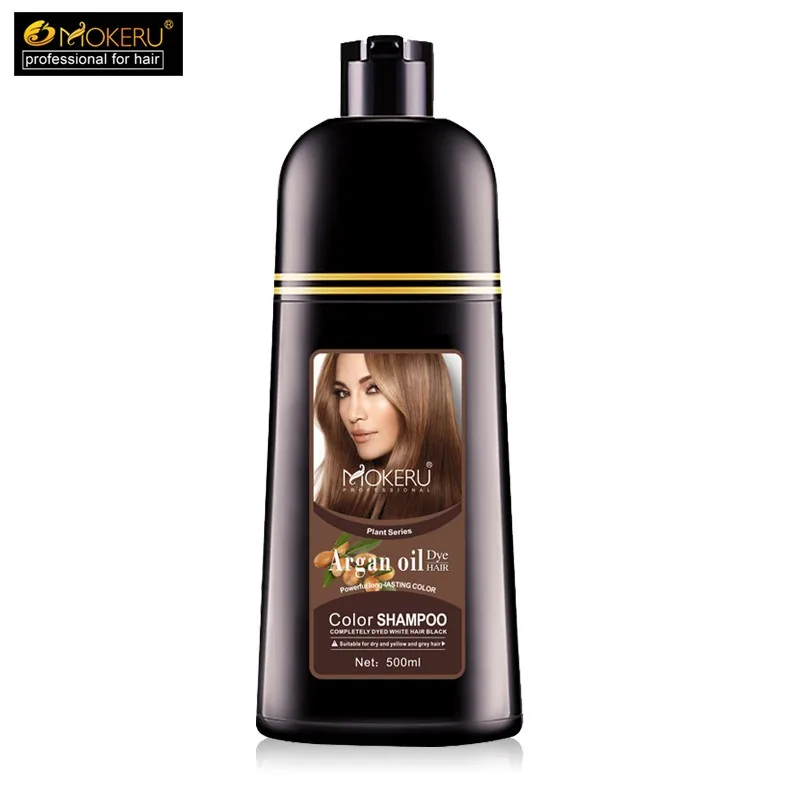 

mokeru hair color dye Wholesale Natural Black argan oil hair loss shampoo in hair treatment herbal straightener 500ml