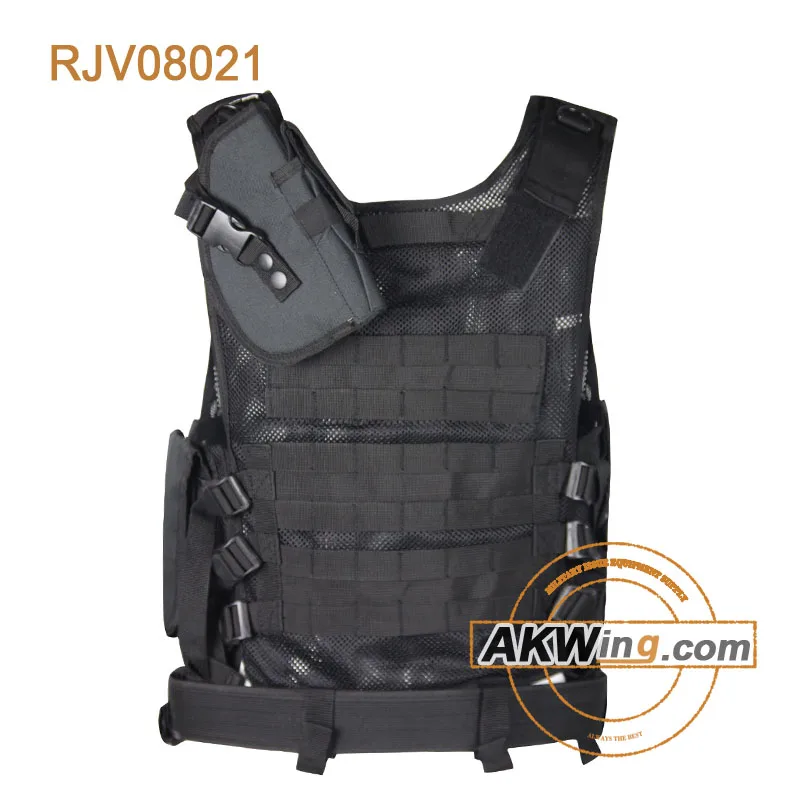 U.s Classic Black Swat Vest Combat Police Tactical Vest Utility Assault ...