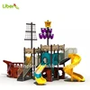 Outdoor Amusement Park Plastic Adventure Playground with Multiple Slides Pirate Ship Series LE.HC.002