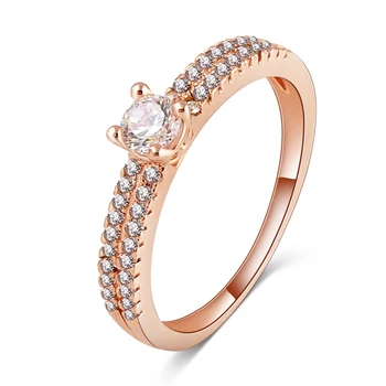 Real 18k Rose  Gold  Plated Mens Fake  Diamond Wedding  Ring  