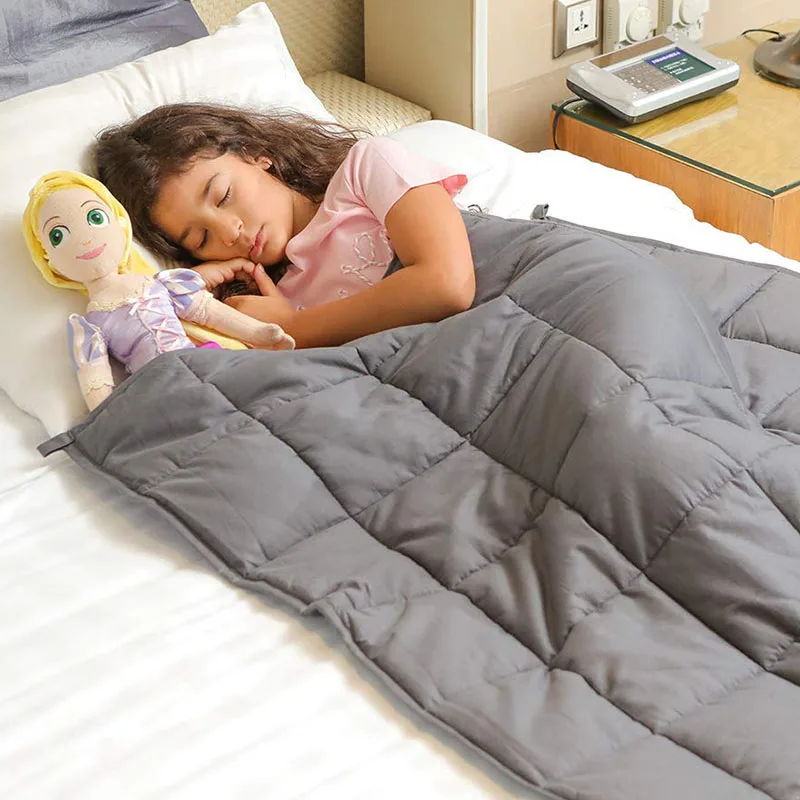 
baby children micro glass beads filling gravity duvet sensory 5lb weighted blanket for kids 