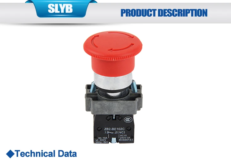 Emergency Stop Mushroom Push Button Switch XB2-BS542 ZB2-BE102C