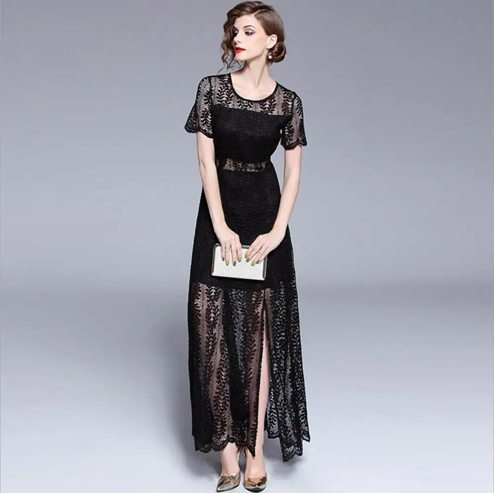 

black elegant maxi dress for women