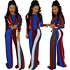 SYA8303 women fashion printed hooded top and wide leg pants two piece set SYA8303