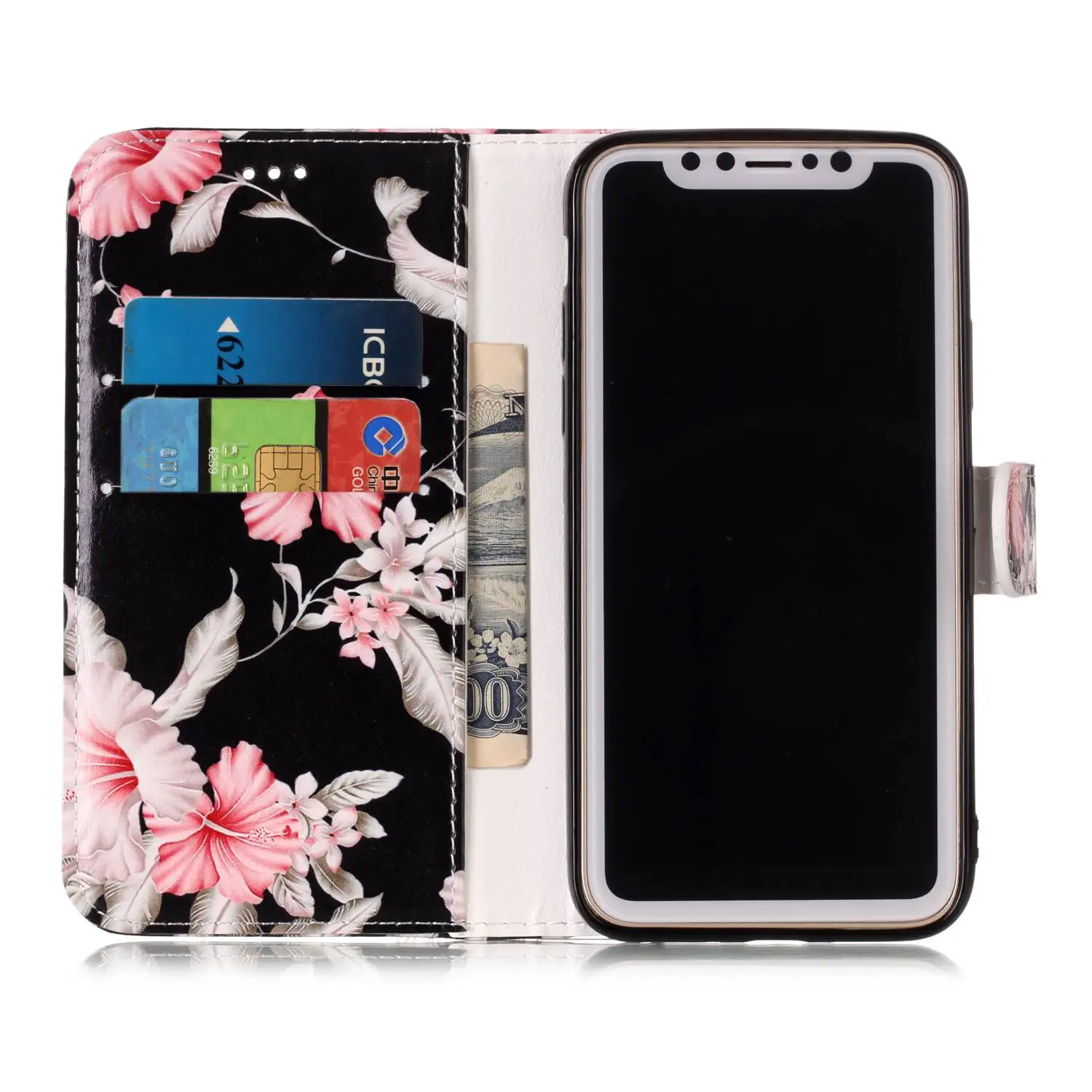 

Card Slot Flip Wallet PU Leather Marble Pattern TPU Phone Case for iPhone XS XR XS Max