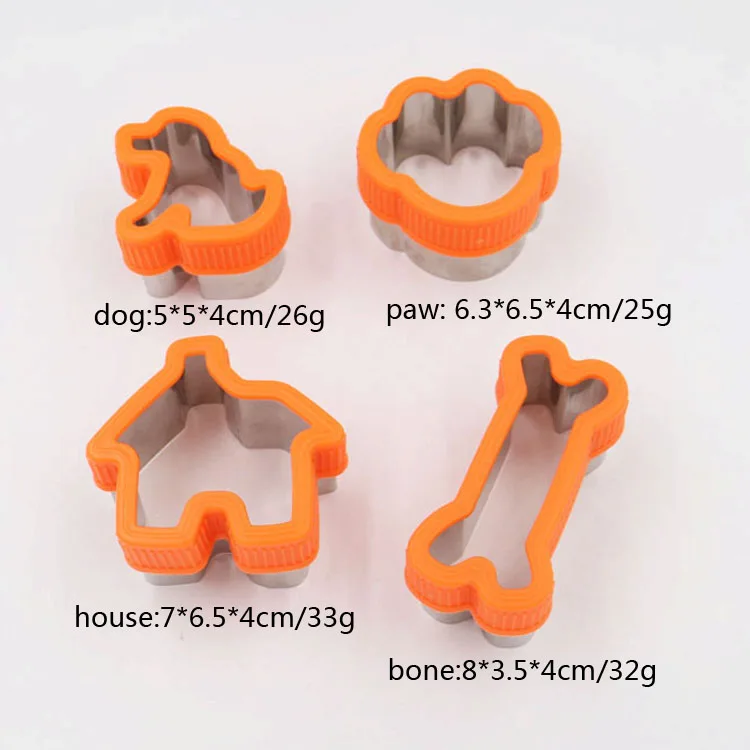 
Dog Bone Cookie Cutter Set - Including Dog Bone, Paw Print, Puppy and Dog House cookie cutters shapes 