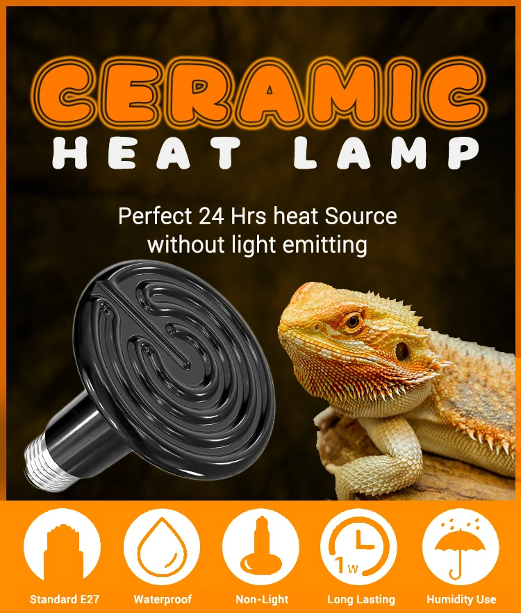 Wholesale Heat Lamp Reptile Ceramic Warm Heater Bulb 50w 75w Buy Heat