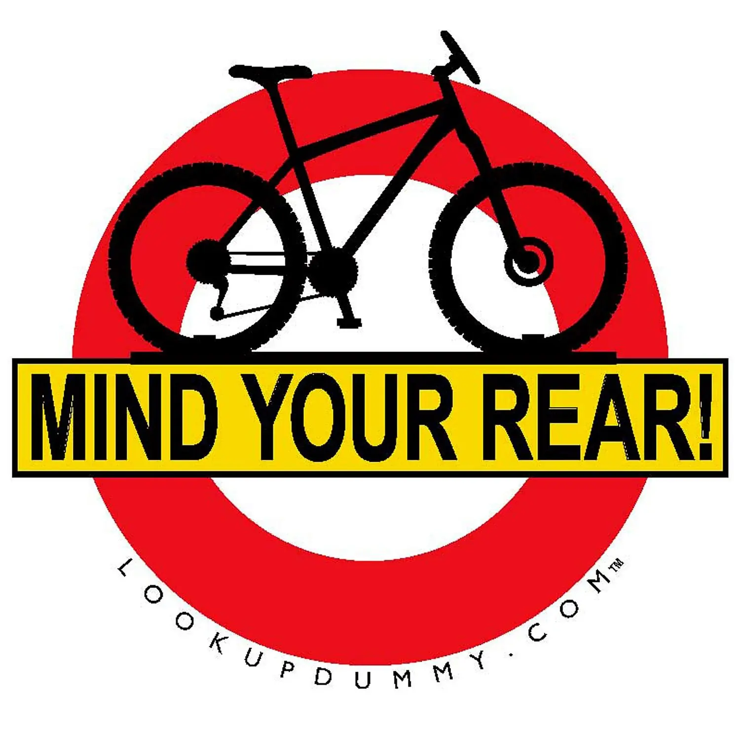 Mind Your Rear - Bike Rear Rack Windshield Reminder and Warning System - A Non-Adhesive Removable and Reusable Vinyl Window Cling - Save Your Bike Car and Rack from Damage!