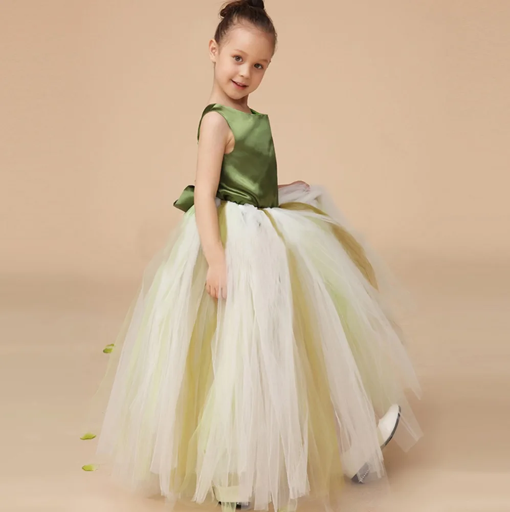 Lace Tulle Flower Kid Girls Princess Dress Wedding Easter Junior Bridesmaid Gown