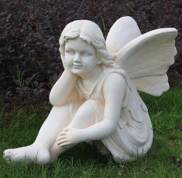 Handmade Kissing Angel Resin Garden Ornament Angel Statue Ntfsy110