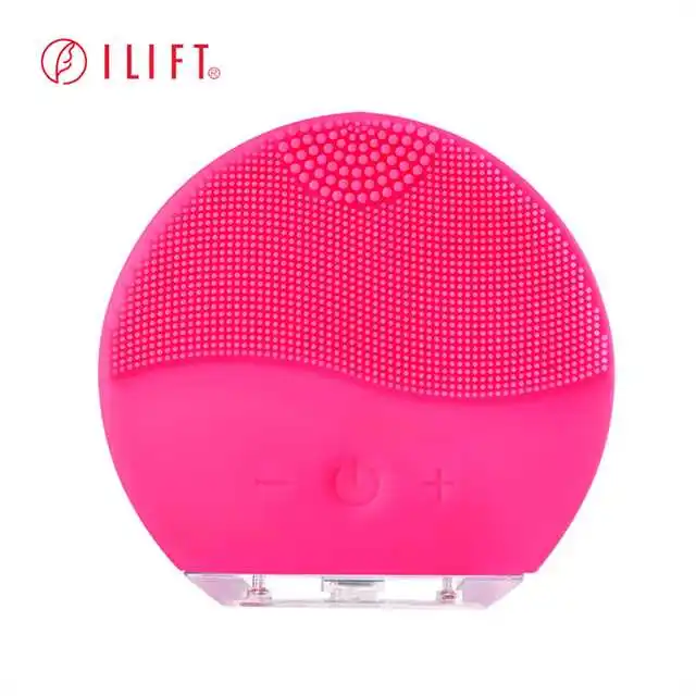 

USB Rechargeable Silicone Facial Cleanser Facial Cleansing Brush Private Label Beauty Facial Cleansing Tool, Pink;rose red