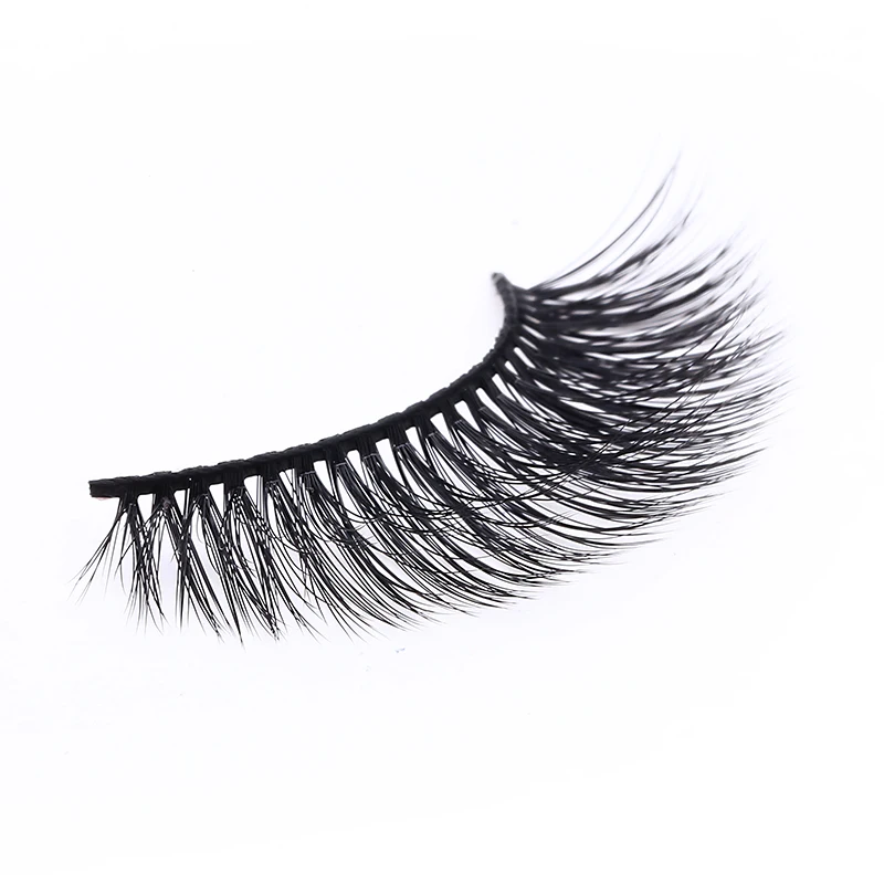 

Wholesale handmade black cotton band Natural long 3d silk eyelashes