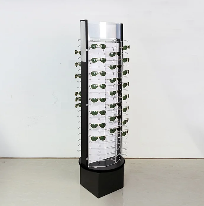 Hold 120 Pairs Wood Cheap Sunglasses Shelf Eyewear Rotating Display