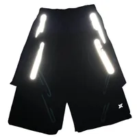 

Wholesale custom Men's 3M Reflective Zipper Pocket Sports Running Gym Basketball Shorts mens