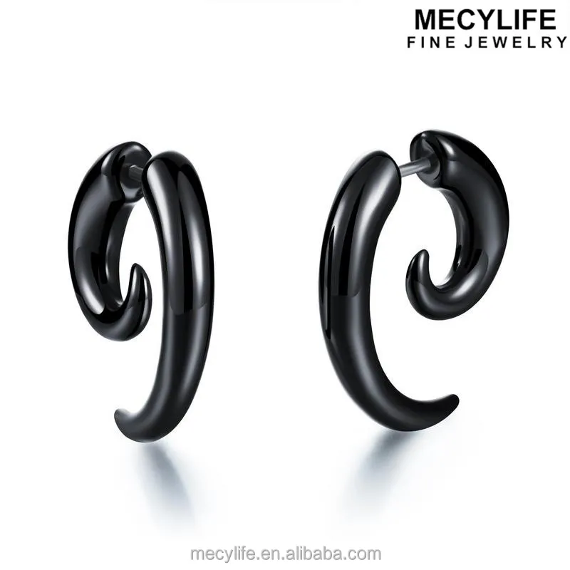 MECYLIFE most fashion black plastic earrings cute snails stud earring cheap earrings