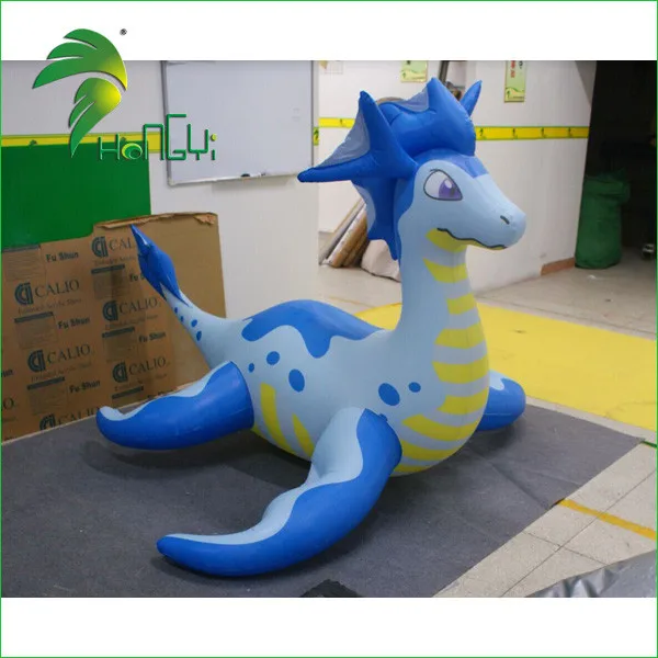 Ride On Inflatable Cartoon Animal Toys / Inflatable Blue Sea Dragon