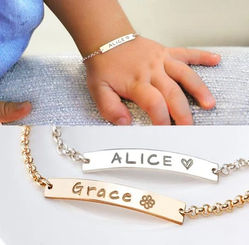 gold baby bracelet engraved