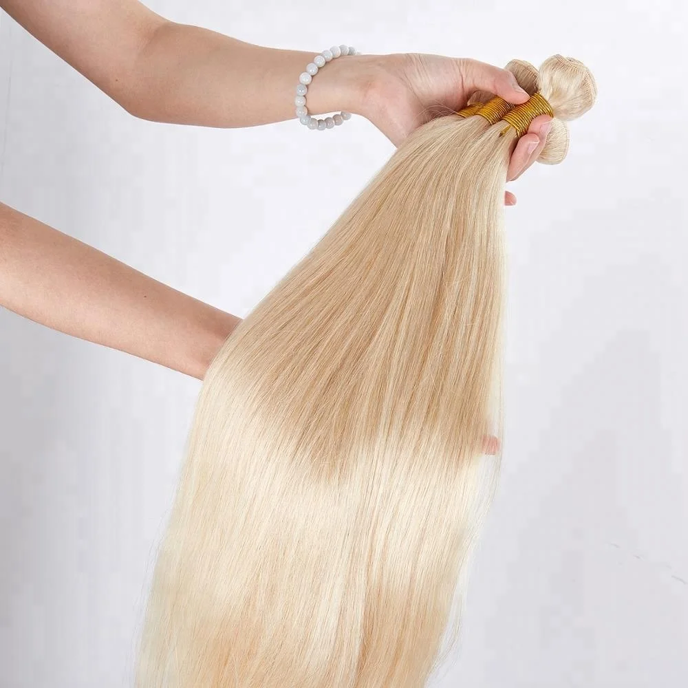 

Grade 10A Peruvian Ash Blonde Hair Extensions Weaves With Closure