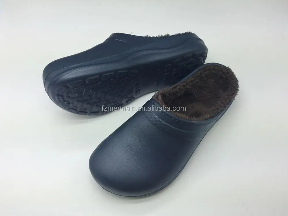 Men/women Clogs with Fur,warm Winter Indoor Clog slippers ,Unisex Kids Eva Clogs