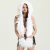 Winter Led Lights Bear Ear animal head Faux Fur Animal Hat for women in 2018