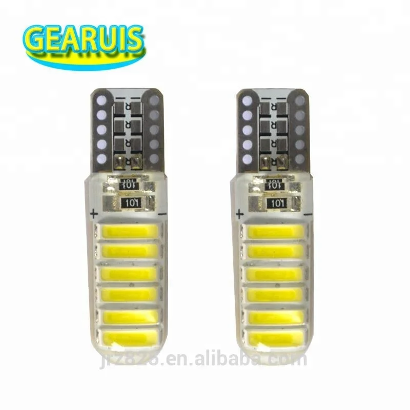 

High power 12V T10 100MA Silicone 12 SMD 7020 LED 7014 6500K Cold white Waterproof 194 168 501 Car Interior Led Lights