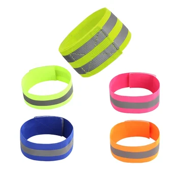 High Brightness Neon Yellow White Elastic Armband With Reflective ...