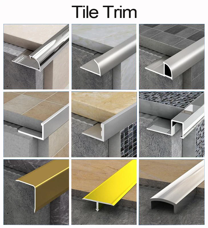 Gold Color Aluminum Edge Tile Trim Ceramic Tile Corner Trim Quadrant ...