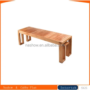 Kids Simple Long Solid Wood Bench