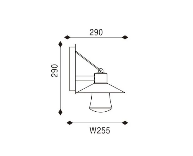 Modern water proof garden black glass shade wall lamp outdoor