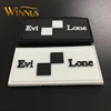 no minimum custom clothing raised logo soft pvc patch, 3d rubber label