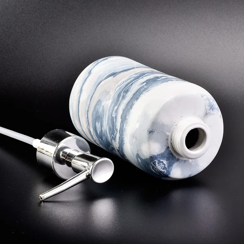 Marble Ceramic Lotion Dispenser Bathroom Accessories Sets