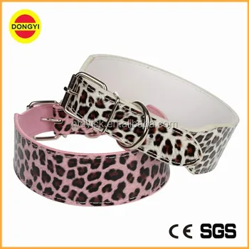 leather leopard print dog collar