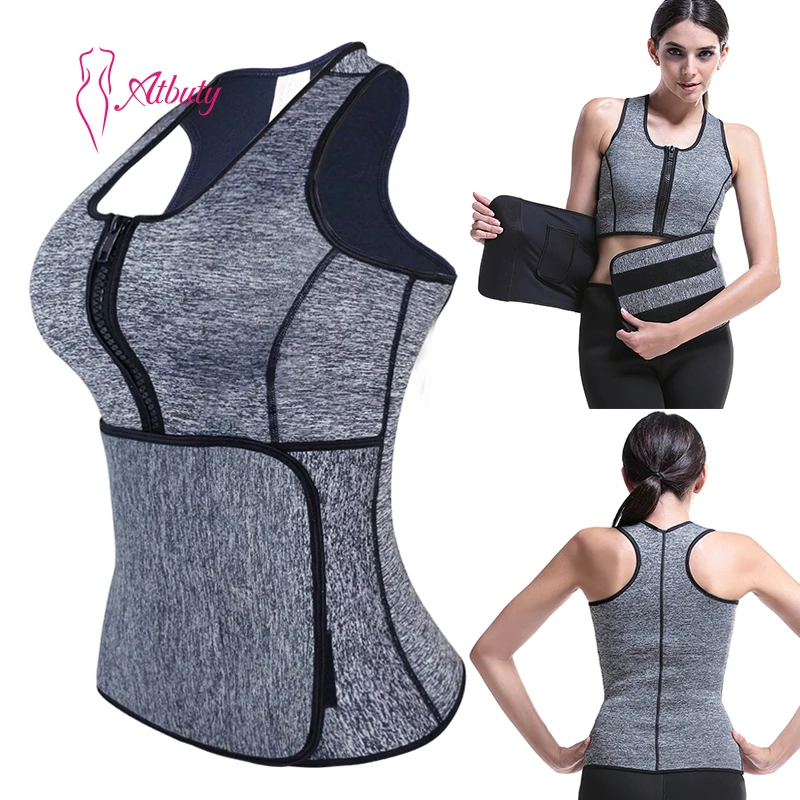 

Long Torso Women Plus Size Neoprene Sauna Body Shaper Waist Trainer Vest Tank For Weight Loss, As shown