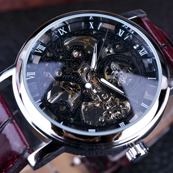 

Skeleton Mechanical Movement Good Quality Watches Men, Same picture